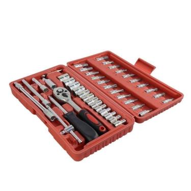 Imagem de Kit Chaves 46 Peças Profissional Combinada Catraca Soquetes