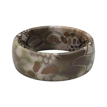 Imagem de Groove Life Anel de casamento de silicone para homens – Anéis de borracha respirável para homens, cobertura vitalícia, design exclusivo, anel masculino de ajuste confortável – Camuflagem original Kryptek, Highlander, 10