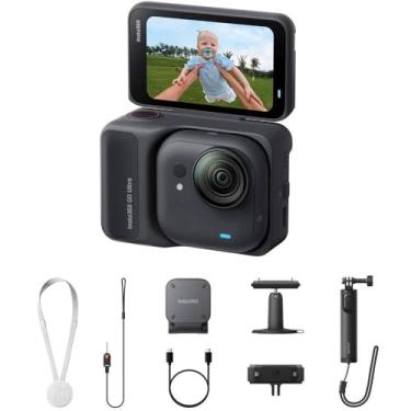 Imagem de Insta360 GO Ultra Câmera de Ação 4K, Tela LCD 2.5", Gravação 4K60fps, Resistente à Água IPX4, com Action Pod, Bastão Selfie, Suportes Magnéticos e Cabo USB-C