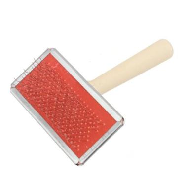 Imagem de Escova Rasqueadeira Madeira Inox Pelo Curto Cães Lovely Vibe