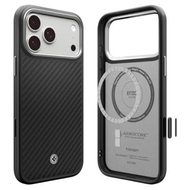 Imagem de Capa Spigen para iPhone 17 Pro Max, Enzo Aramid T, projetada para Apple iPhone 17 Pro Max - Preto Prata