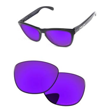 Imagem de PapaViva Lentes de substituição para óculos de sol Oakley Frogskin OO9013 55 mm, Plasma roxo, Frogskin