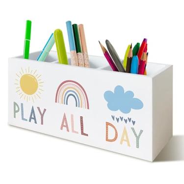 Imagem de Suporte para lápis Play All Day para conselheiro escolar, escritório, sala de aula, organizador motivacional para terapia de quarto de crianças, meninos, meninas, decoração de escritório inspiradora