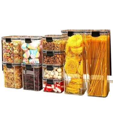 Imagem de Monte seu Kit Pote Hermético para Mantimentos de Cozinha Dispensa Armário Plástico(Kit 10-10 Potes)