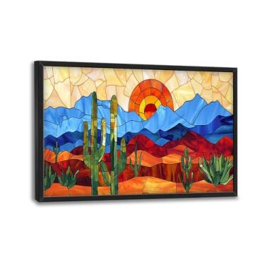 Imagem de Trimety Arte de parede tropical colorida para sala de estar tamanho extra grande sol grande decoração de parede impressões em tela imagens gigantes pintura emoldurada casa sala de jantar cozinha