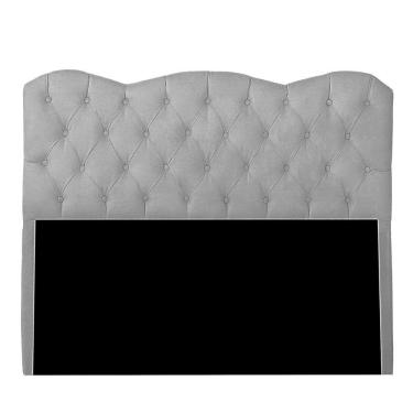 Imagem de Cabeceira Casal Queen Estofada Para Cama Box Verona Veludo Cor Cinza Claro