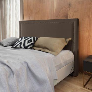 Imagem de Cabeceira Cama Box Casal 1,40m Estofada Aruba Veludo Marrom