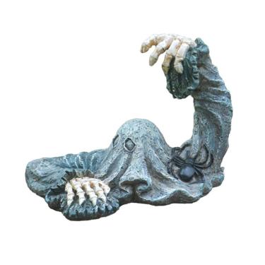 Imagem de Escultura de jardim Creepy Skeleton Grim Reaper Resina 236g