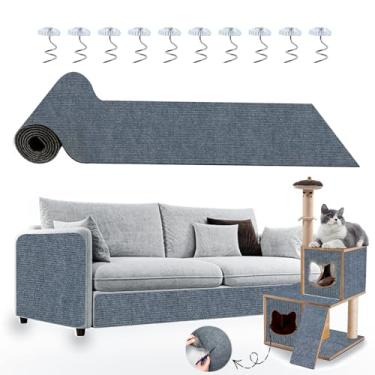 Imagem de Protetor de móveis para gatos, 199 x 40 cm, adesivo antiarranhões para móveis, protetor de sofá faça você mesmo para arranhar gatos de escalada da Cat Claws para ambientes internos (cinza)
