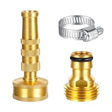 Imagem de Iniscape Bocal de mangueira de latão resistente - pulverizador de ajuste rotativo para mangueira de jardim, multi para rega, lavagem de carro, limpeza de piso (2)