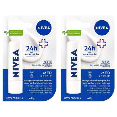 Imagem de Hidratante Labial Nivea Med Repair FPS15 4,8g 2 Unidades-Feminino
