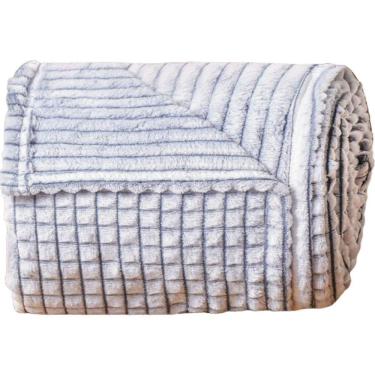 Imagem de Manta Casal Alpen Efeito Back Print 100% Poliéster 240g/m² 180x240cm Azul Cobalt