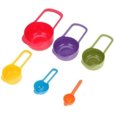 Imagem de Conjunto Colher Xicaras De Medidas Kit Com 6 Peças Prático