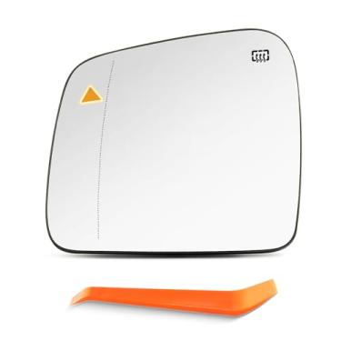 Imagem de SNEMEEY Compatível com vidro de espelho lateral do motorista Jeep Grand Cherokee 2013-2020, Dodge Durango 2014-2019 Substituição do espelho retrovisor do lado esquerdo, aquecido por energia com ponto