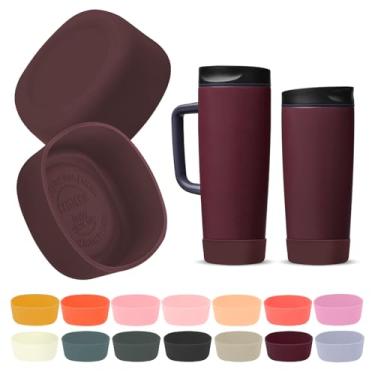 Imagem de Kaitiaki Bota de silicone 2 peças para Owala SmoothSip Slider copo de café 590 ml 340 g, manga antiderrapante para caneca de café de viagem, acessórios de proteção para Owala livre de BPA (Baía