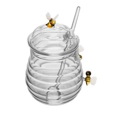 Imagem de Açucareiro Colher Vidro Fino E Tampa 470ml Lovely Bee Abelha - LYOR