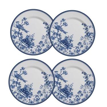 Imagem de Jogo c/4 Pratos Raso Cerâmica Chinese Garden Plus Alleanza