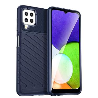 Imagem de IDEWEI Capa adequada para Samsung Galaxy F22. Fibra de carbono refinada, anti-queda, anti-impressão digital, proteção total, capa para Samsung Galaxy F22