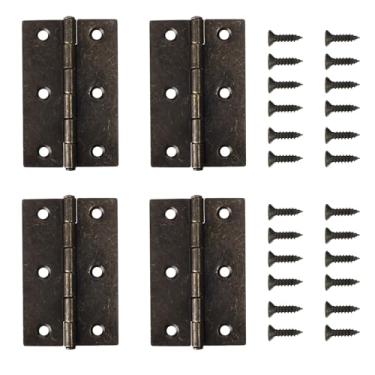 Imagem de Dobradiça de ferro de cor bronze antigo 7,6 cm clássica porta de armário aberta 300 graus dobradiça para móveis com parafusos