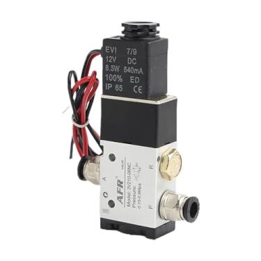 Imagem de Porta de 3 vias 2 posições 3V210-08 normalmente fechada DC12V 24V AC110V Válvula solenoide pneumática de ar válvula magnética de gás de controle elétrico (AC110V)