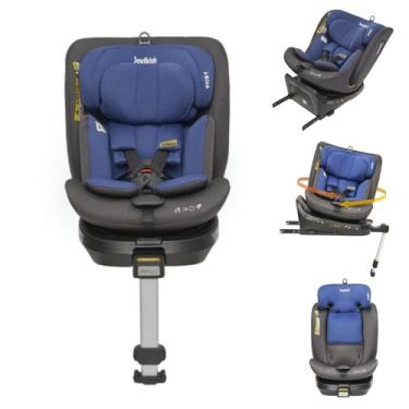 Imagem de JOVIKIDS Cadeira de Segurança para Carro, Ergonômico, Ajustável para Bebês e Crianças, 3 em 1, De 0 a 12 Anos, Até 36 kg*, Sistema ISOFIX e Top Tether, Rotação 360 graus, Proteção Contra Impactos, Reclinável, Lavável, Modelo Ranger. (Cinza com Azul)