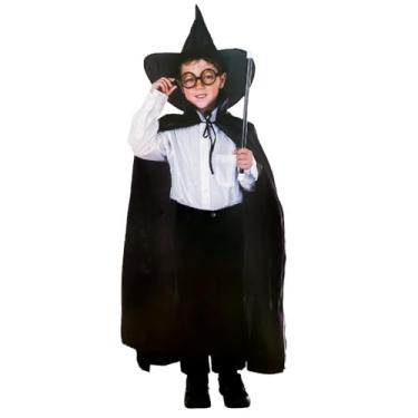 Imagem de Fantasia de Bruxo Capa e ChapÃ:copyright:u Infantil de Halloween