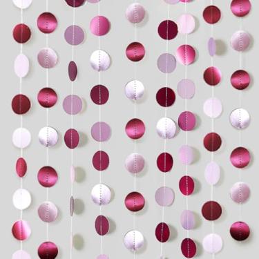 Imagem de Cheerland – Kit de bolinhas rosa bordô para decoração de festa, decoração para pendurar e pendurar para decoração de quarto