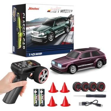 Imagem de Dingdongwu 1/43 Mini RC Drift Car with Gyroscope, 4WD Full Proportional RC Car, 2.4GHZ Hobby Grade Remote Control Cars, RTR Model Vehicle, 20+KM/H High Speed for Hobbyists Kids Adults (Maroon)