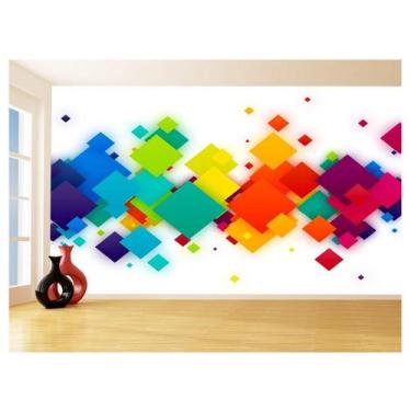 Imagem de Papel De Parede Geométrico Formas Linhas Cores 3,5M Gmt46 - Você Decor