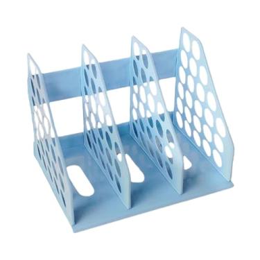 Imagem de harayaa Organizador de Espaço de Trabalho, Organizador de Documentos para Mesa, Otimizador de Espaço, Porta-Revistas, Pastas e Fichários para Sala de Aula, Azul