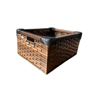 Imagem de Cesto Organizador, Cesta Caixa Organizadora Multiuso Fibra SintéTica 30x25x15,5 (Modelo Gaveta)(Envelhecido)