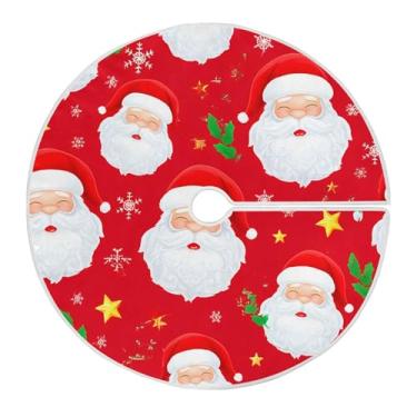 Imagem de SEHANY Saia para árvore de Natal, 122 cm, Papai Noel, vermelha, decoração de árvore de Natal, tapetes para decoração de festa de Natal em casa