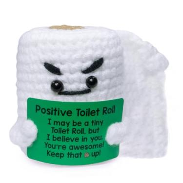 Imagem de Rolo de papel higiênico de crochê positivo inspirador, feito à mão, emocional, positivo, engraçado, pequeno, crochê, presente de aniversário, Natal, para mulheres, homens, para ele, amigos, colega de