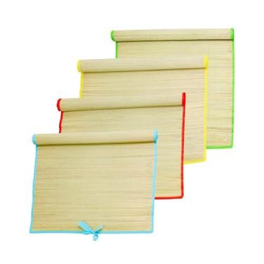 Imagem de Esteira de Praia de Palha, 170x60cm, Dobrável, Material Palha e Plástico, para Praia e Piscina