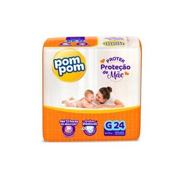 Imagem de Fralda Pom Pom Protek Proteção de Mãe Jumbo G com 24un