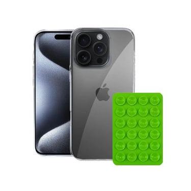 Imagem de Kit Capa Crystal Slim para Iphone 15 Pro Max + Ventosa VERDE