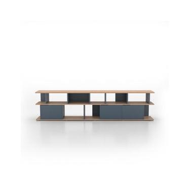 Imagem de Rack Movêu Tahoe Madeira Clara e Azul