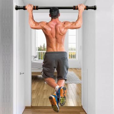 Imagem de Barra Fixa de Porta Ajustável 62–92 cm GT369 para Exercícios | Treino, Crossfit e Musculação | Instalação por Pressão | Antiderrapante e Reforçada