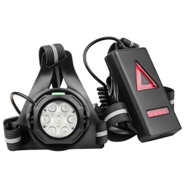 Imagem de Luocute Luz de Corrida No Peito, Farol Frontal LED Recarregável USB e Luz de Advertência Vermelha Traseira Com Alça Reflexiva para Corrida Noturna, Ciclismo, Caminhada, ângulo Ajustável (7 lâmpada)