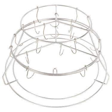 Imagem de Gancho canelado de 3 camadas para ovo verde grande, para Kamado Joe Classic, sistema de suspensão de aço inoxidável 304 com ganchos de cozinha removíveis, kit de substituição para churrasqueiras
