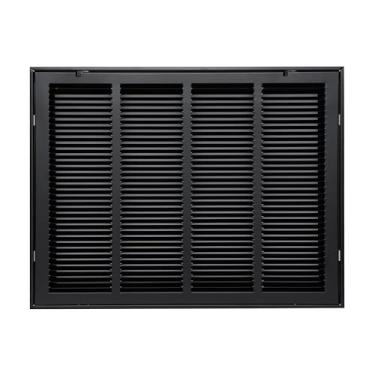 Imagem de Serve para abertura de duto de 24 x 18 | Grade de filtro de ar de retorno de aço da Handua [porta removível] para filtros de 2,5 cm | Grade de tampa de ventilação, preta | Grade de ar frio HVAC |