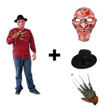 Imagem de Fantasia Freddy Krueger Kit Completo  Adulto Masculino Cosplay Hallowe