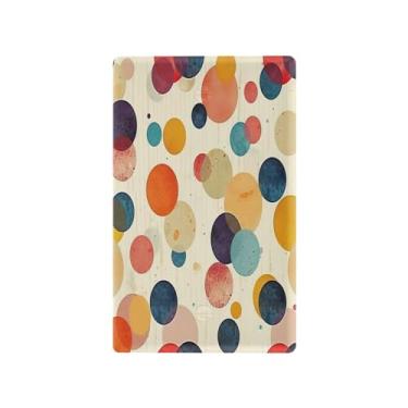 Imagem de Wassud Placa de cobertura de interruptor de luz, capas de tomada de interruptor único, placa de parede, tomadas elétricas decorativas, círculos coloridos, decoração de sala de estar