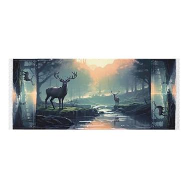 Imagem de Wassud Capas de lavadora e secadora de cervos, protetor de lavadora com sacos de armazenamento, capa de geladeira à prova de poeira com bolsos para lavanderia doméstica, cozinha, 120 x 55 cm