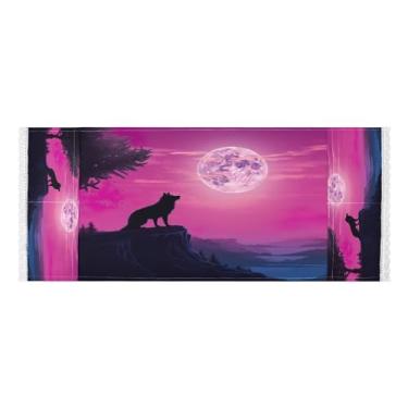 Imagem de Wassud Capas de lavadora e secadora Lone Wolf, protetor de lavadora com sacos de armazenamento, capa de geladeira à prova de poeira com bolsos para lavanderia doméstica, cozinha, 120 x 55 cm