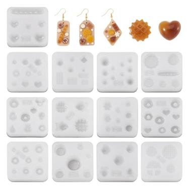 Imagem de Kissitty Kit de fabricação de moldes de silicone para arte de unhas, formas mistas, moldes de silicone para resina, molde de fundição de resina epóxi, moldes de silicone fofos para decoração de unhas