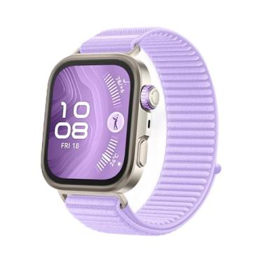 Imagem de Compatível com as pulseiras de tecido da série Huawei Fit3/Fit4/Fit4 Pro, feitas de nylon, com um sistema dinâmico de argolas, proporcionando um ajuste confortável e confortável e portabilidade leve