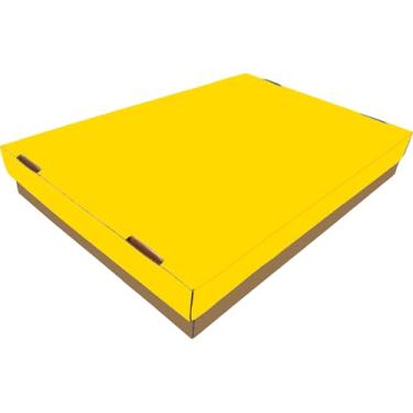 Imagem de Caixa organizadora montável 34x24x5 cm (amarelo canário fundo pardo 50)