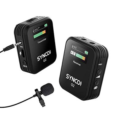 Imagem de SYNCO G2(A1), sistema de microfone de lapela sem fio de 2,4 G com microfone de lapela de clipe para vlogging, YouTube, sem fio, com câmera, celular, tablet, compatível com microfone Shotgun, (vermelho