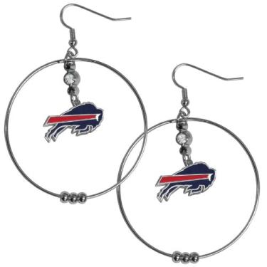Imagem de NFL Siskiyou Sports Brincos de argola femininos Buffalo Bills 5 cm Tamanho único cor da equipe